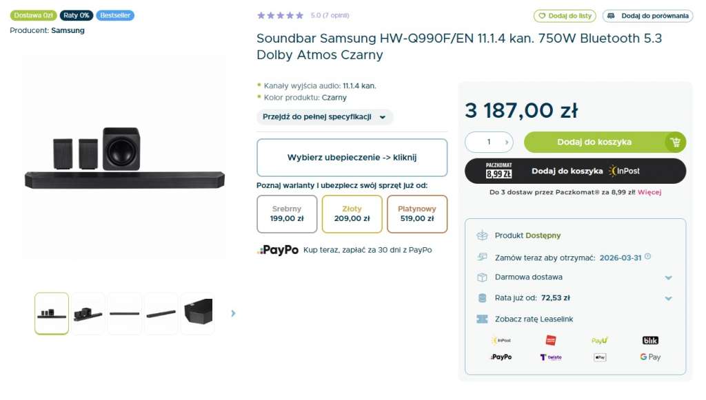 promocja soundbar samsung hw-q990f sferis zdjecie promocja
