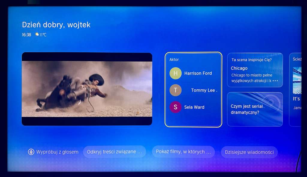 Test telewizora HISENSE RGB Mini LED UR9S - interfejs asystenta AI na ekranie