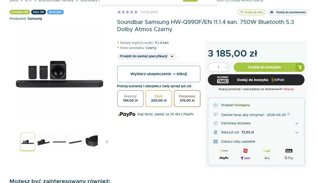 soundbar samsung hw-q990f promocja sferis 