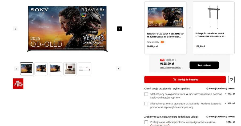 telewizor osny bravia 8 II oled media markt promocja