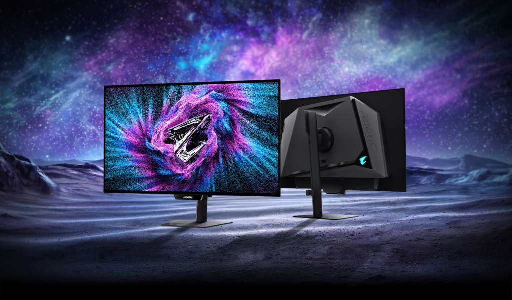 Baner promujący 27-calowy monitor OLED Aorus FO27Q28G