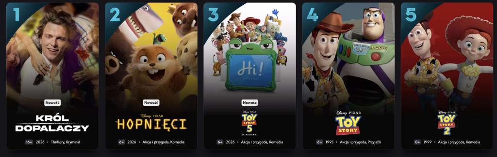zrzut ekranu z serwisu Disney+