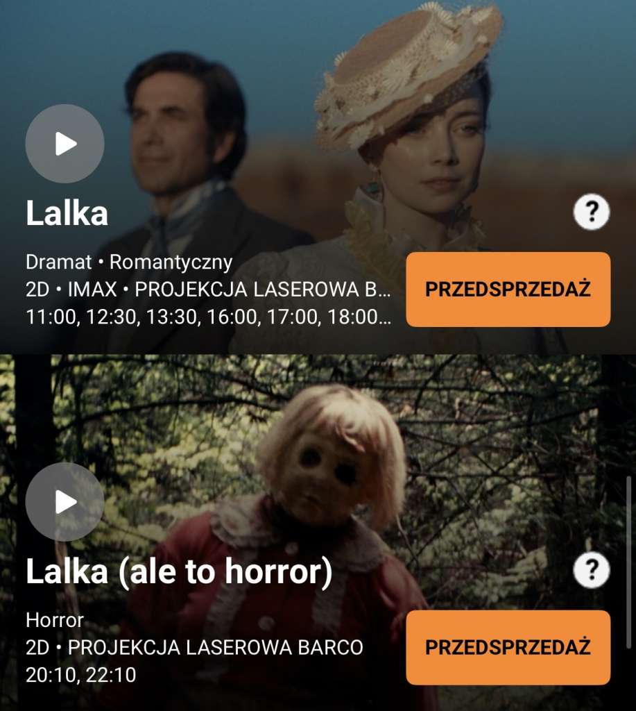 zrzut ekranu ze strony Cinema City