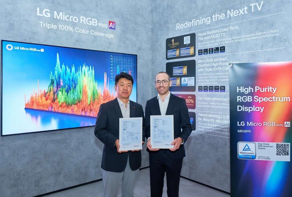 Certyfikat TUV Rheinland dla telewizorów LG Micro RGB 2026
